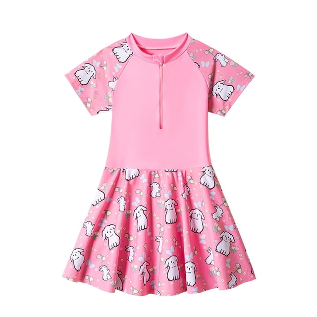 Girls Rash Guard Swimming Bathing Suit Floral Printing Long Sleeve Sun Protection Bathing Suits 8-9 Years Girl Fashion