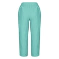 thumbnail image 5 of RXIRUCGD Women's Summer Comfortable Loose Wide Legged Fashion Solid Color Capris, Light Blue, Size: 4XL, 5 of 5