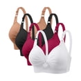 thumbnail image 1 of Yuyuzo Wireless Bras for Women 4 Pack Full Coverage Plus Size Liftup Support Push up Everyday Bras, 1 of 6