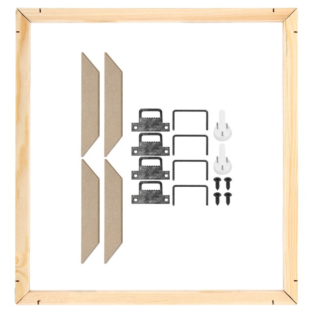 Unique Bargains Canvas Stretcher Bars Kit, 16x12 Inch Rectangle Solid Wood Frame for Paint, Prints, Oil Paintings, Wood Color