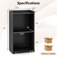 thumbnail image 3 of Gymax Ensemble de 2 Supports Podium Roulants Support de Lutrin Mobile avec 2 Tablettes et Roues Verrouillables Noir, 3 of 9