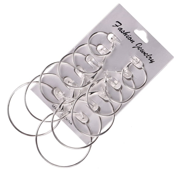 PONPRNGY 6 Pairs Gold Silver Plated Hoop Earrings Hypoallergenic Dainty Big Small Hoops Earrings Set for Women