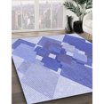 thumbnail image 3 of Ahgly Company Machine Washable Indoor Rectangle Transitional Blue Angel Blue Area Rugs, 2' x 5', 3 of 7
