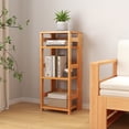 thumbnail image 2 of Gymax 2PCS 4-Tier Bookshelf Floor Storage Shelf w/ Rubber Wood Frame Anti-Toppling Kits, 2 of 9