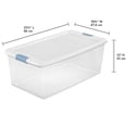 thumbnail image 2 of Sterilite 106 Qt Clear Plastic Stackable Storage Bin w/ White Latch Lid, 24 Pack, 2 of 10