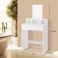thumbnail image 3 of VASAGLE Dressing Table with Large Mirror, Vanity Table with 2 Drawers and 3 Compartments，Modern, White，Adult, 3 of 7