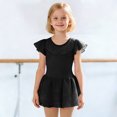 thumbnail image 2 of Combinaison de Ballet pour Filles Jupe Scintillante Manches Courtes Justaucorps de Danse Pratique Performance, 2 of 5