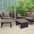 thumbnail image 2 of Costway Lot de 2 Poufs en Rotin pour Patio avec Coussin, Repose-Pieds, Mobilier, 2 of 10