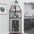 thumbnail image 1 of EDTara Corner Wine Cabinet with Removable Wine Rack, Wine Bar Cabinet with Barn Door and Adjustable Shelves, Industrial Wine Cabinet for Dining Room, Living Room,Kitchen, 1 of 7
