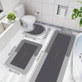 thumbnail image 4 of Ohufall 47in 3 Piece Bathroom Mat Set Rubber Back Non Slip Super Absorbent Washable For Home Hotel Shower, 4 of 9
