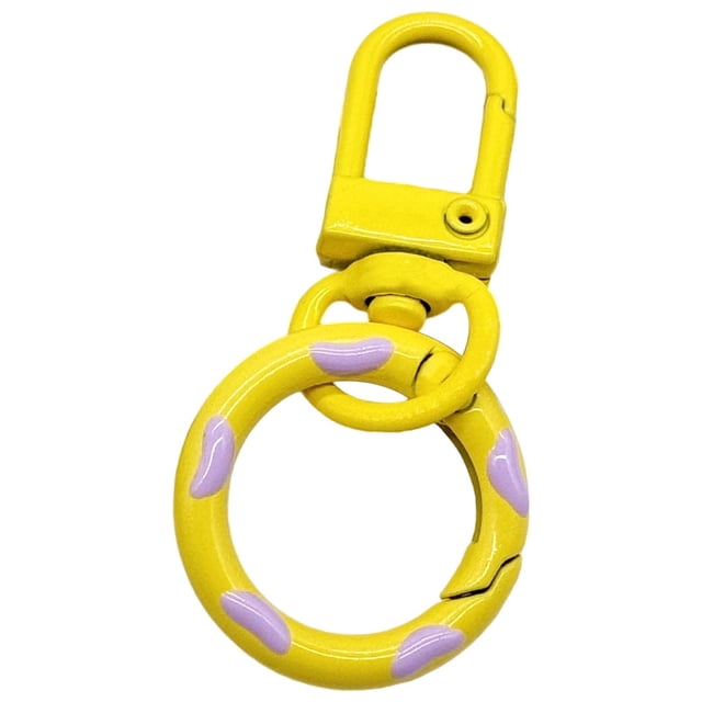 EGNMCR Tools&Home Improvement Candy-Colored Donut Keychains Spring Hook And Door Knob Combo With Colorful Enamel Coating Candy Colored Donut Buckles