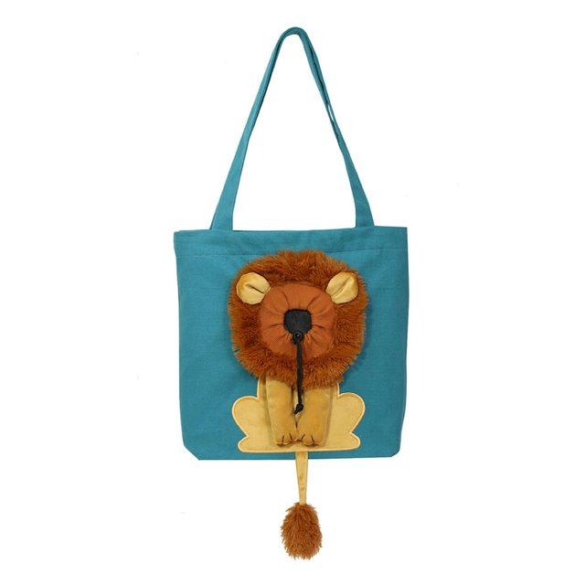 Lion Pattern Pets Handbags Convenient Canvas Cat Tote Bag Fashion for Pet Lovers