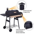 thumbnail image 5 of Outsunny Barbecue au Charbon de Bois Portatif en Acier de 48 Pouces pour Cour Arrière et Fumoir Déporté Combiné avec Roues, 5 of 5