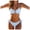 Light Blue, variant on WUANDIXFA Women Bikini Women High Waisted Bikini Fashion Two Piece Swimsuits Print Bikini Set Light Blue,S