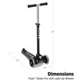 thumbnail image 2 of Radio Flyer Kids Scooter, Flyer Glider Pro Ride On Toy w/ Light Up Wheels, Black, 2 of 9