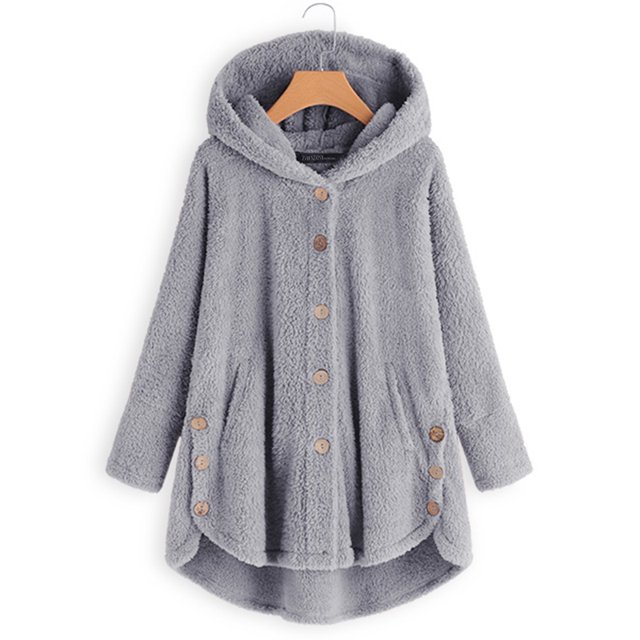 YOINS Manteaux en Polaire Duveteuse pour Femmes, Cardigan Tunique Pull