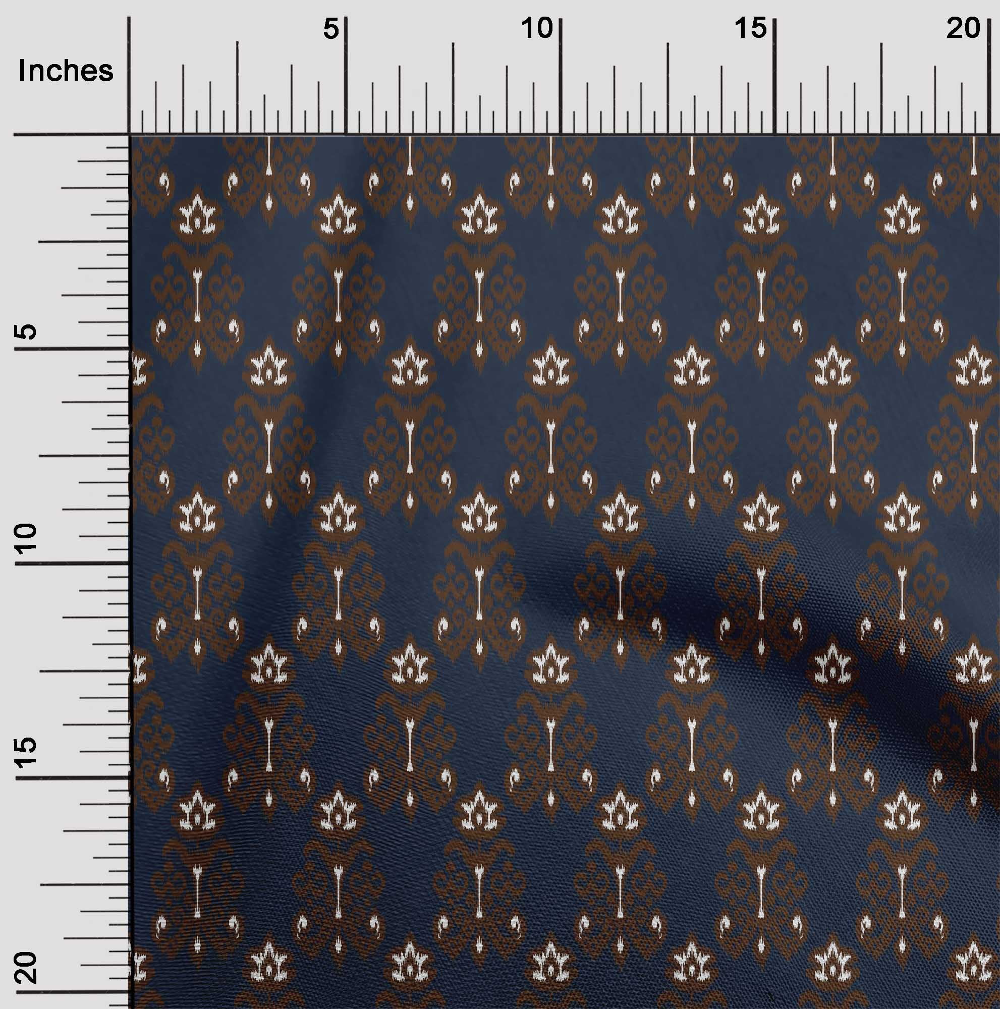 oneOone Viscose Chiffon Fabric Floral Ikat Printed Craft Fabric BTY 42 Inch Wide