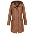 thumbnail image 1 of LSLJS Women's Solid Color Rain Jacket Outdoor Hoodie Windproof Long Coat( Khaki, M), 1 of 3