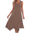thumbnail image 2 of Ovzne Robes pour Femmes 2025 Robe pour Femme Robe à Imprimé Sans Manches avec Poche Ourlet Irrégulier Robe à Col Rond Robe pour Femmes Imprimée Liquidation, 2 of 5