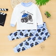 thumbnail image 2 of WUANDIXFA Fall Pajamas Childrens Comfortable and Breathable Long Sleeved Home Clothes Two Piece Set with Cute Cartoon Pattern Blue,5-6 Years, 2 of 3