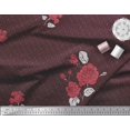 thumbnail image 3 of Soimoi Poly Georgette Fabric Dot,Leaves & Rose Flower Print Fabric by the Yard 42 Inch Wide, 3 of 3