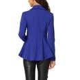 thumbnail image 3 of INSPIRE CHIC Blazer Gothique à Basque pour Femme, Col Rabattu, Ouvert à l'Avant, Ourlet Haut-Bas, m Bleu Royal, 3 of 6