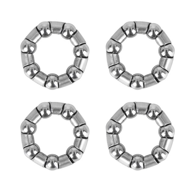 Unique Bargains 4 Pcs Cages à Roulements à Billes 25mmx7 pour Vélo, Roulements à Manivelle, Rétenteur de Roulement de Roue Arrière, Ton Argent