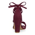 thumbnail image 4 of BLISSFUL STEP Women's Solid Color Lace up High Block Heeled Sandals, 4 of 6