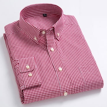 OmicGot Chemises 100 Coton Manches Longues pour Hommes à Carreaux Amples avec Poche Chemise Habillée Décontractée de Bureau Travail Affaires 4TG