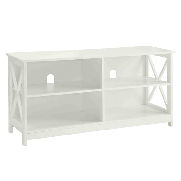 Convenience Concepts 4 Shelf Oxford 46 Inch TV Stand with Open Storage, White