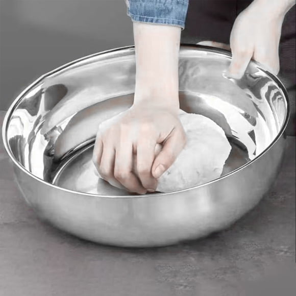 BUTASY Stainless Steel Mixing Bowls Enlarged Mixing Bowl Large Capacity Kneading Basin Thickened Seasoning Basin Dishwashing Basin Flat Bottom Basin