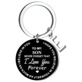 thumbnail image 1 of Creative DIY To My SON Black Stainless Steel Last Name 26 Letter Keychain 2.5cm, 1 of 8