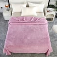 thumbnail image 1 of Fleece Throw Blanket - Breathable Fuzzy Polyester, Sofa Couch Bed Decor, All Seasons Use, Machine Washable, Purple, JKODE, 1 of 8