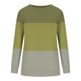 thumbnail image 1 of Timegard Chandail en Molleton Femme Col Rond Manches Longues à Blocs de Couleur Chandail Automne Hiver Tunique Décontractée, 1 of 4