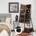 thumbnail image 3 of Costway Jewelry Cabinet Armoire Full Length Mirror Lockable w/ Bottom Drawer & Wheels, 3 of 10