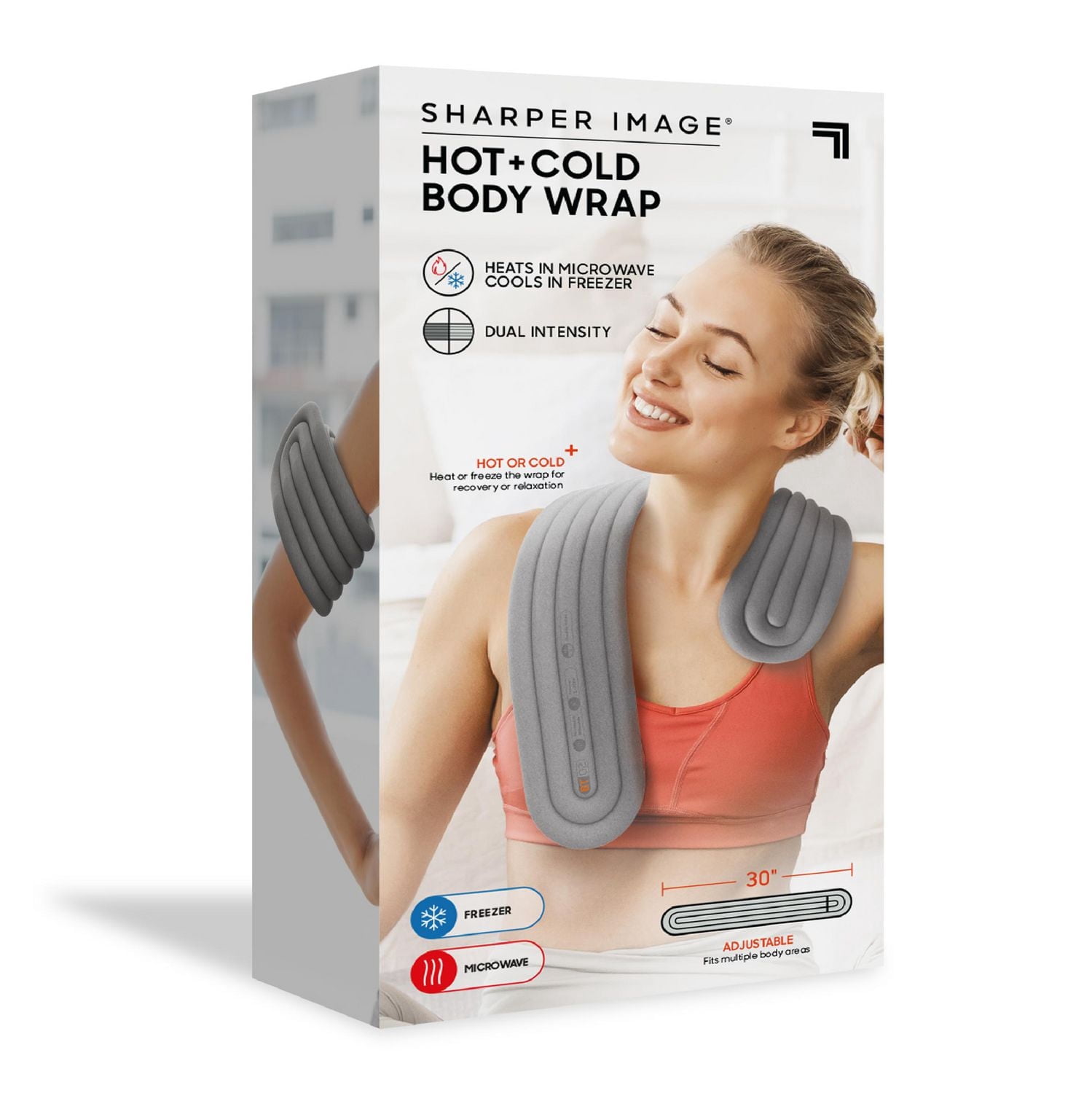 Enveloppement corporel chaud et froid Sharper Image, tissu doux à double intensité pour le cou, les épaules, les jambes et les bras