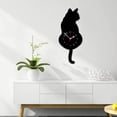 thumbnail image 3 of Cute Cat Clock with Moving Tail for Cat Lovers - Minimalist Silent Wall Clock Design Battery Operated Animal Hangs for Home, 3 of 3