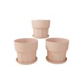 thumbnail image 1 of Dalazy 3 Pieces Roots Control Plant Flower Pot Nordic Style Gallon Succulent Flowerpot Garden Plastic Planter Bedroom Pink/M, 1 of 6