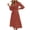 Red, variant on TopLLC Long Sleeve Round-Neck Dress Women Winter Fashion Long Sleeve Round-Neck Solid Long Dress Women Blouse