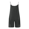 thumbnail image 4 of Timegard Womens Rompers Deep V Neck Ruffle Spaghetti Strap Sleeveless Short Loose Jumpsuit Comfy Solid Color, 4 of 5