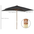 thumbnail image 3 of Outsunny Patio Umbrella, Sun Outdoor Umbrella with Bamboo Ribs for Garden, 3 of 10