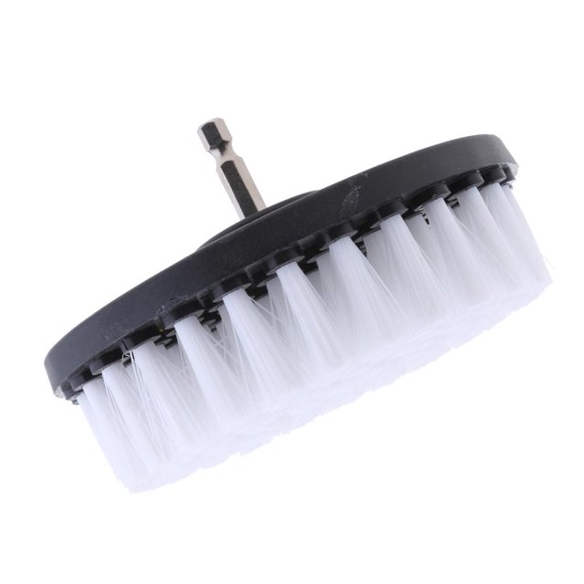Almencla 1 Brosse à Récurer Accessoire pour Perceuse - Accessoire de Brosse de Nettoyage Alimenté par Perceuse - pour Brosse Mince Blanche 5 Pouces