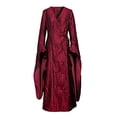 thumbnail image 2 of The Red Woman Melisandre Cosplay Costume Renaissance Medieval Maxi Dress Victorian Irish Gothic Retro Gown (Large), 2 of 4