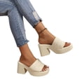 thumbnail image 1 of LSLJS Pantoufles pour Femmes Confortables à Bout Ouvert Platform High Heel Sandales à Enfiler Chaussures Bouche de Poisson Épaisses Pantoufles Heel High Heel, 1 of 5