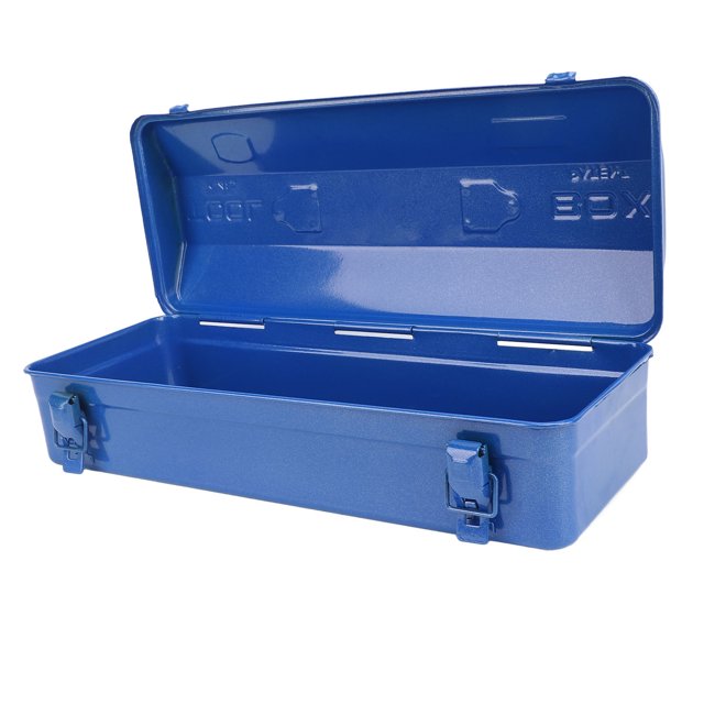 Portable Storage Box, Blue Toolbox Metal Structure High Load Bearing Portable Tool Storage Organizer for Workshop Garage Car Job Site