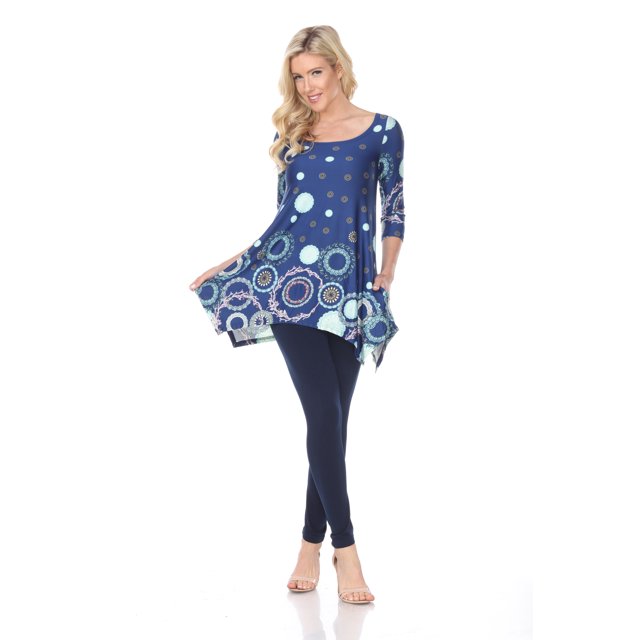 White Mark Tunique pour Femmes à Manches 3/4 en Jersey