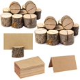 thumbnail image 2 of 20Pcs Rustic Wood Table Numbers Holder and 30Pcs Kraft Table Place Cards Wood Place Card Holder Party Wedding Table Name Card Holder Memo Note Card, 2 of 4