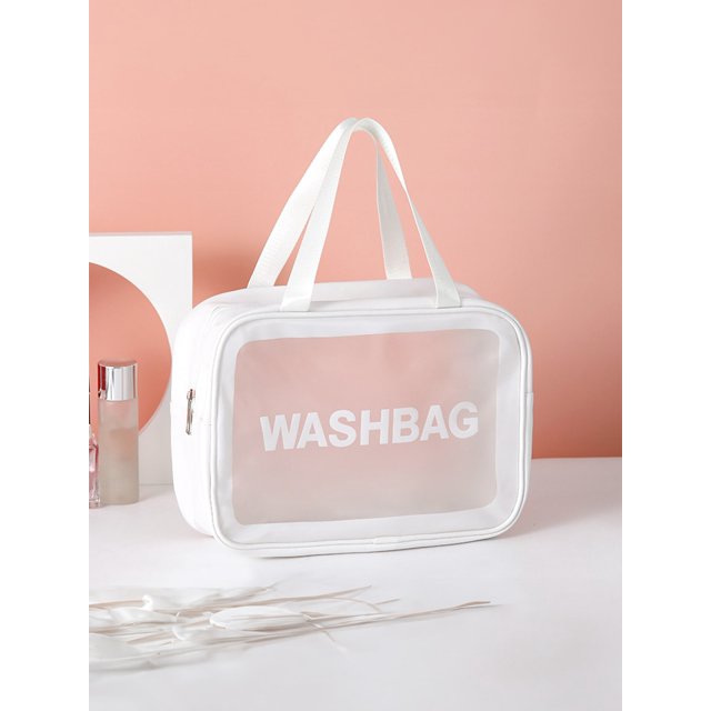 1pc New Arrival Large Capacity Portable Cosmetic Bag For Travel, Waterproof And Transparent Toiletry Bag (Single Sale)