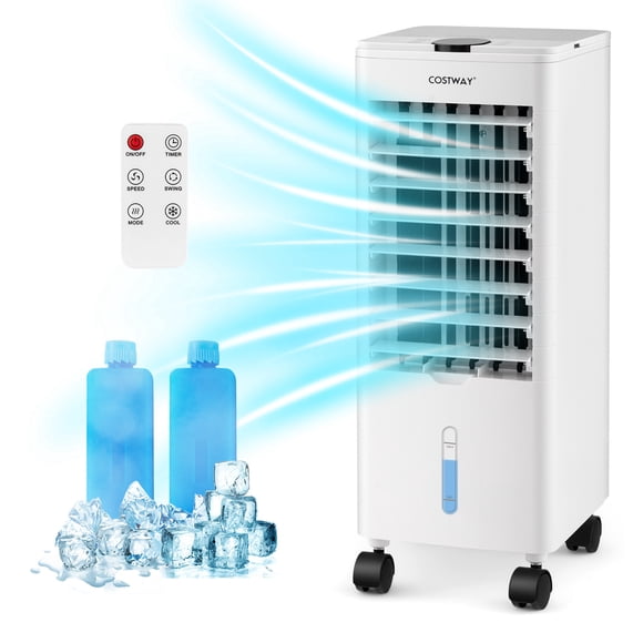 Costway Evaporative Air Cooler Fan Portable Oscillating Swamp with 3 Speeds Modes Remote