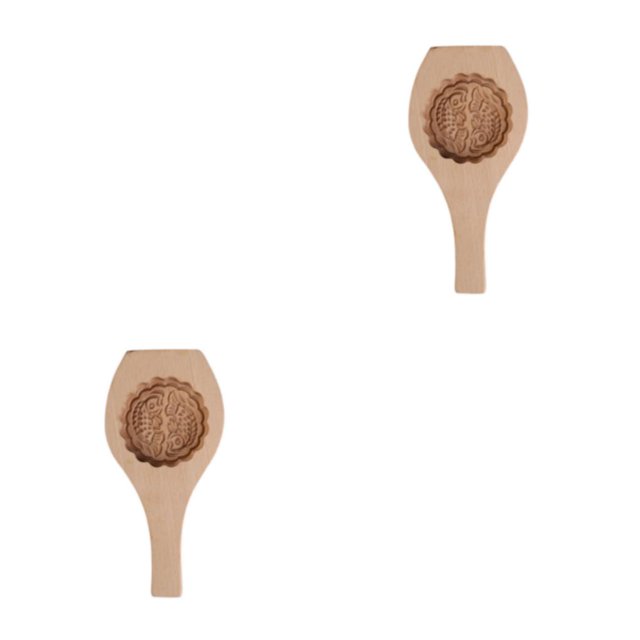kurtrusly Mooncake Cake Moule à Bois Chocolat Biscuit Cookie Moule Réutilisable Outil de Cuisson Lavable Gadget Cuisine Ustensiles de Cuisine Type 10 2Set